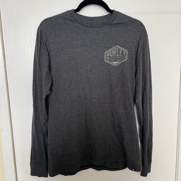 Hurley Other - Hurley One & Only Logo Long Sleeve T-Shirt Charcoal Grey Cotton Blend Crewneck